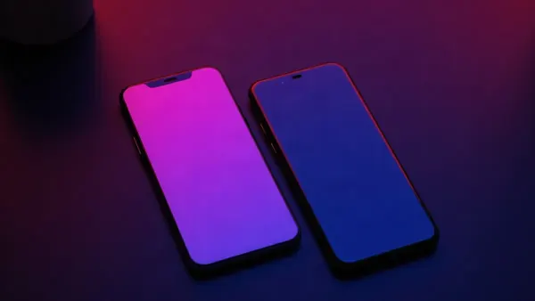 Two different smartphones side by side on a dark reflective surface (article illustration)
