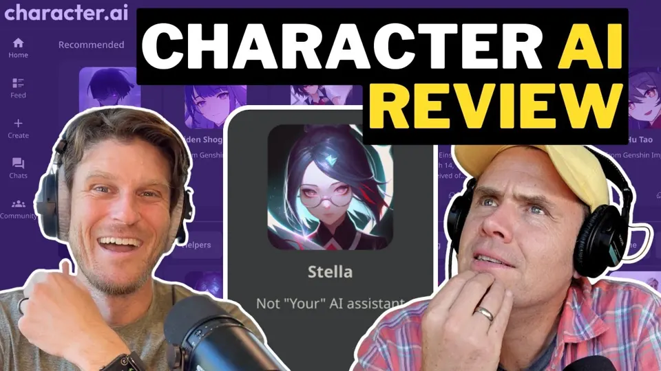 Thumbnail of the YouTube video “AI Tools: Character AI Review” (AI For Humans channel)